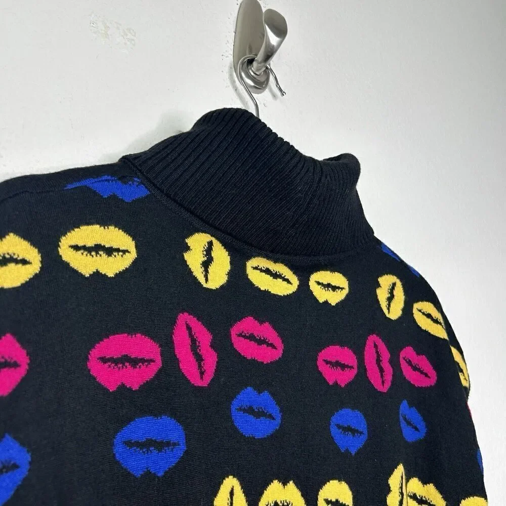 Fanshy Luen Colorful Lips Lace Tulle Skirt Elastic Waist Sweater Tunic 11